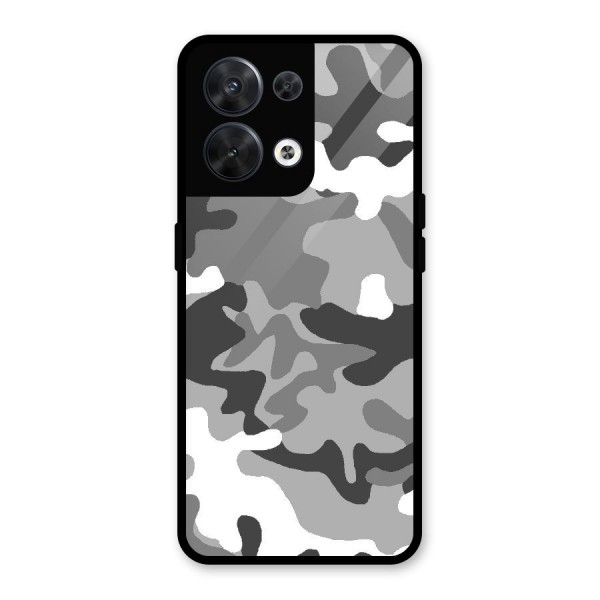 Grey Military Glass Back Case for Oppo Reno8 5G