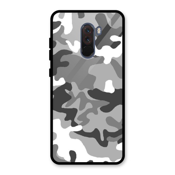 Grey Military Glass Back Case for Poco F1