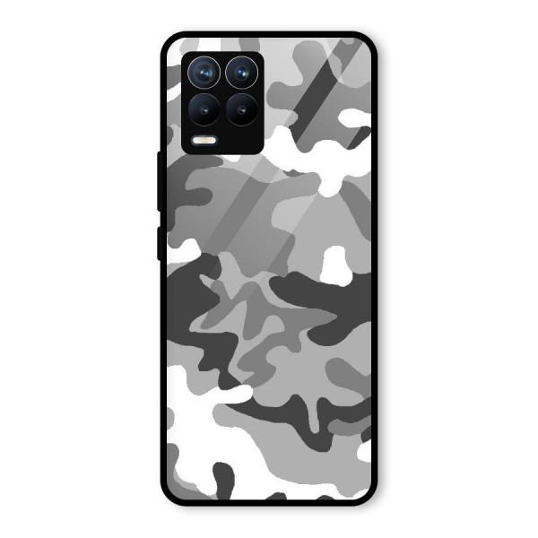 Grey Military Glass Back Case for Realme 8 Pro