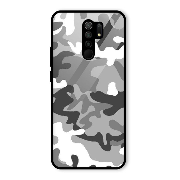 Grey Military Glass Back Case for Redmi 9 Prime