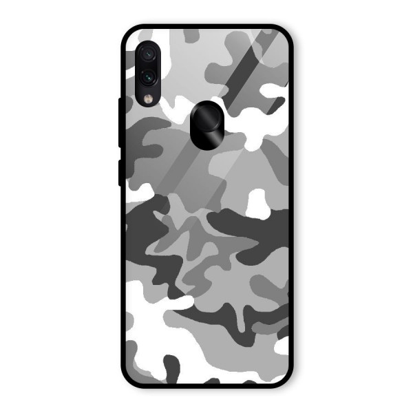 Grey Military Glass Back Case for Redmi Note 7