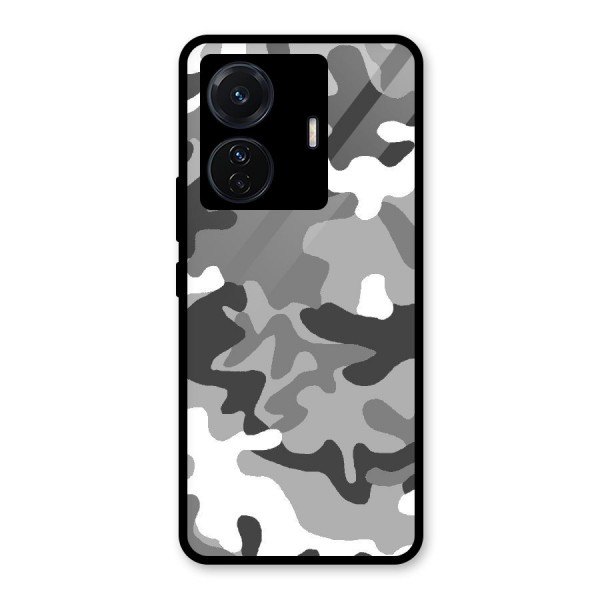 Grey Military Glass Back Case for Vivo T1 Pro