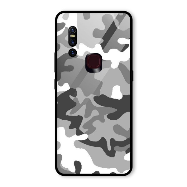 Grey Military Glass Back Case for Vivo V15