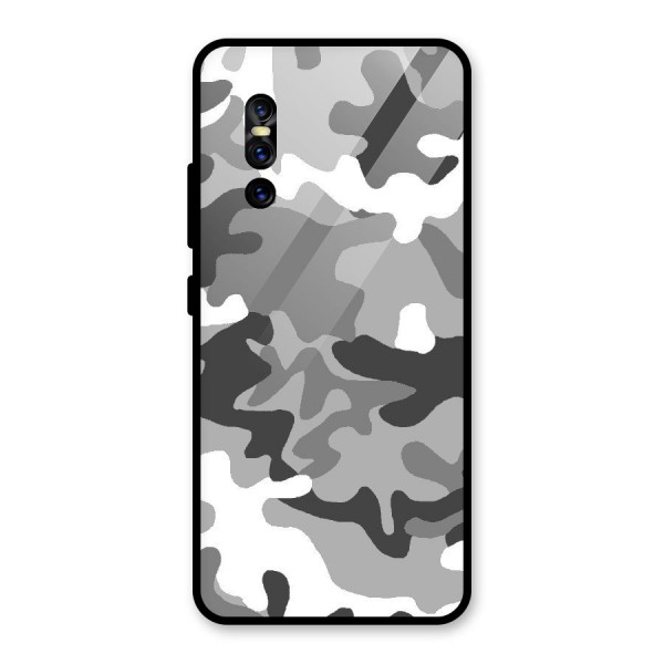 Grey Military Glass Back Case for Vivo V15 Pro