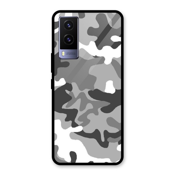 Grey Military Glass Back Case for Vivo V21e 5G