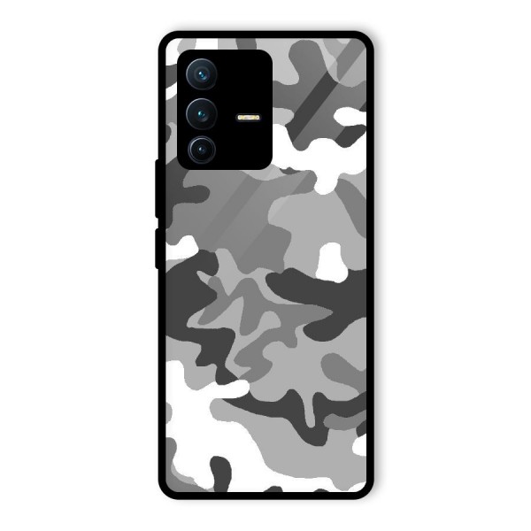 Grey Military Glass Back Case for Vivo V23 Pro