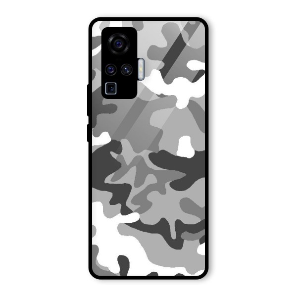 Grey Military Glass Back Case for Vivo X50 Pro