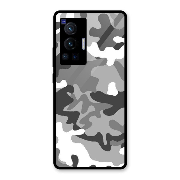 Grey Military Glass Back Case for Vivo X70 Pro