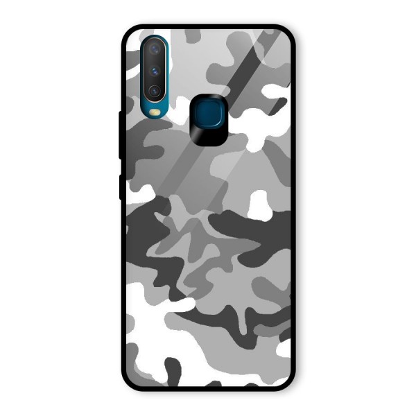 Grey Military Glass Back Case for Vivo Y12