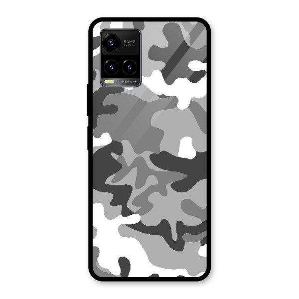 Grey Military Glass Back Case for Vivo Y21 2021