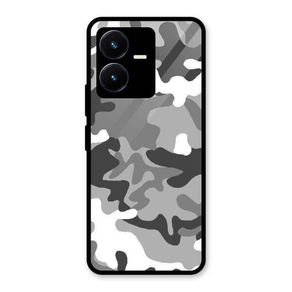 Grey Military Glass Back Case for Vivo Y22