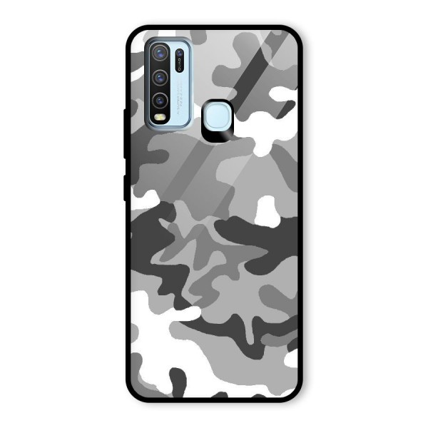 Grey Military Glass Back Case for Vivo Y30