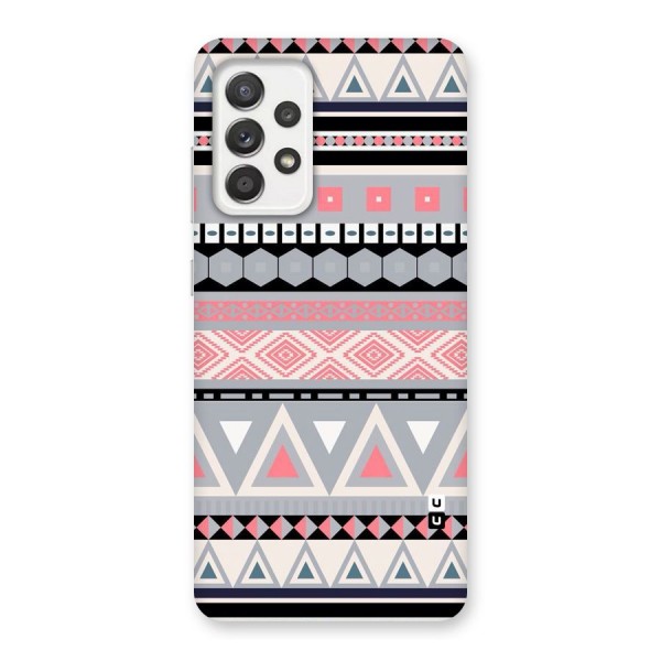 Grey Pink Pattern Back Case for Galaxy A52