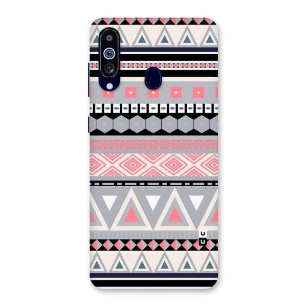 Grey Pink Pattern Back Case for Galaxy A60