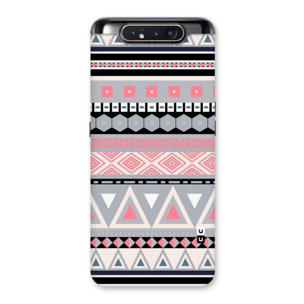 Grey Pink Pattern Back Case for Galaxy A80