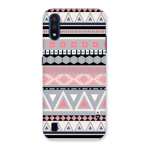 Grey Pink Pattern Back Case for Galaxy M01