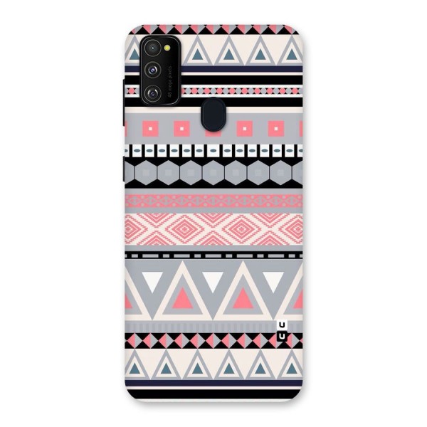 Grey Pink Pattern Back Case for Galaxy M21