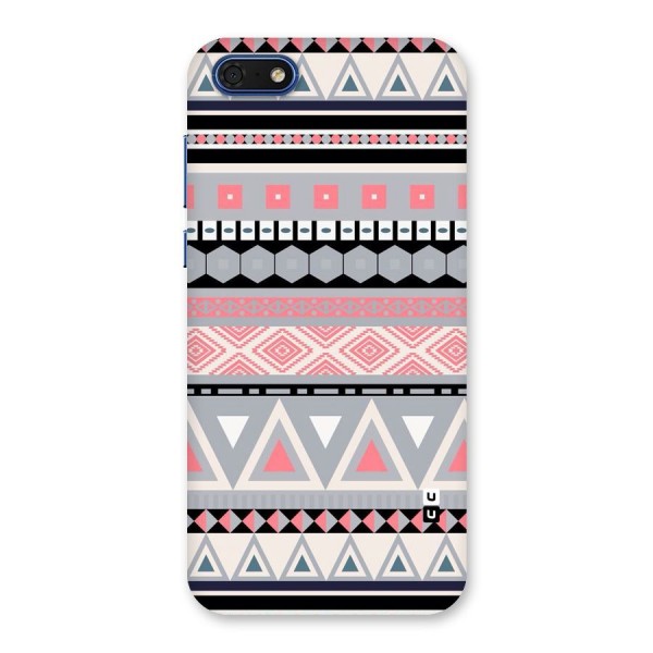 Grey Pink Pattern Back Case for Honor 7s