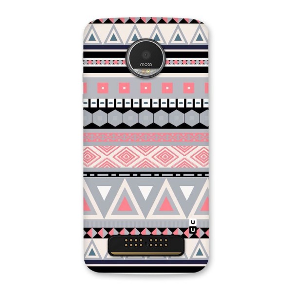 Grey Pink Pattern Back Case for Moto Z Play