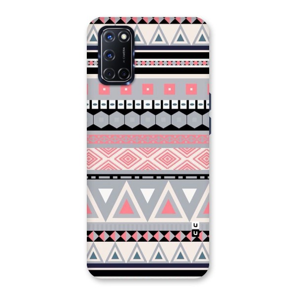 Grey Pink Pattern Back Case for Oppo A52