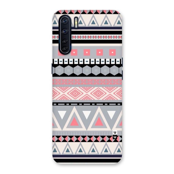Grey Pink Pattern Back Case for Oppo F15