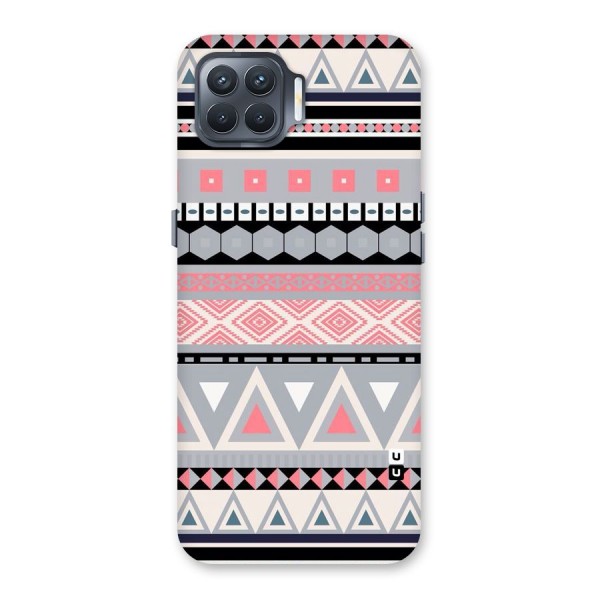 Grey Pink Pattern Back Case for Oppo F17 Pro