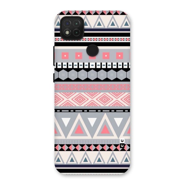 Grey Pink Pattern Back Case for Redmi 9C