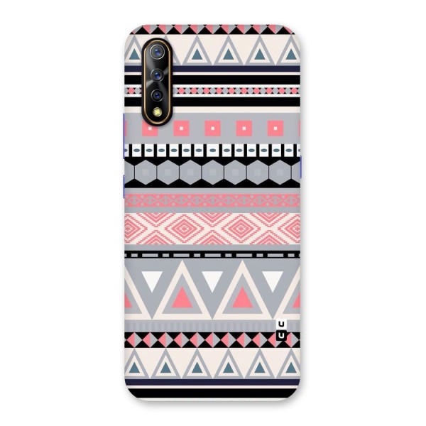 Grey Pink Pattern Back Case for Vivo S1