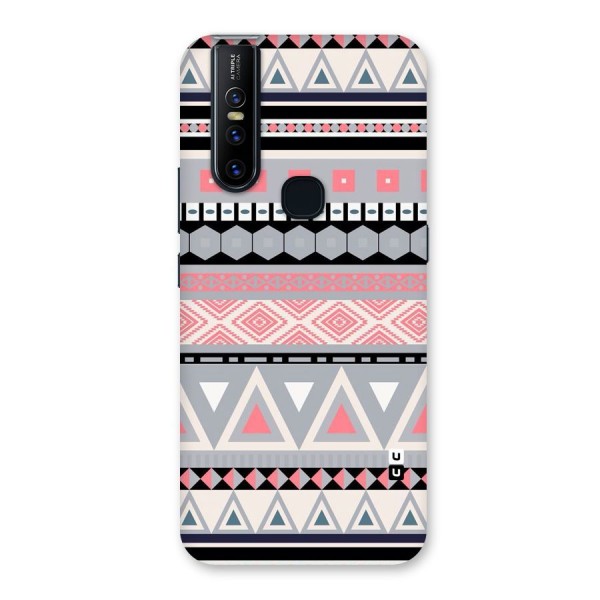 Grey Pink Pattern Back Case for Vivo V15