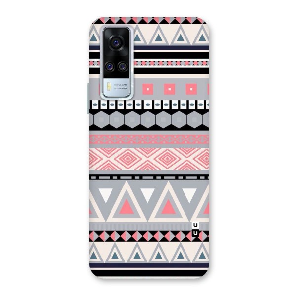 Grey Pink Pattern Back Case for Vivo Y31