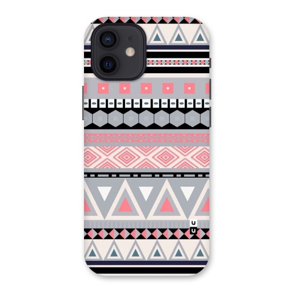 Grey Pink Pattern Back Case for iPhone 12