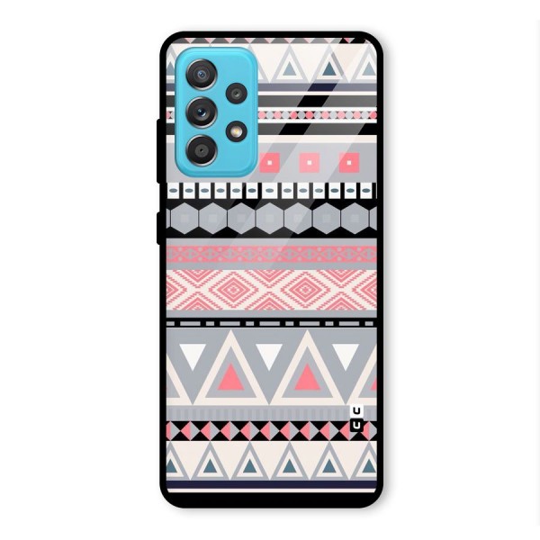 Grey Pink Pattern Glass Back Case for Galaxy A52s 5G