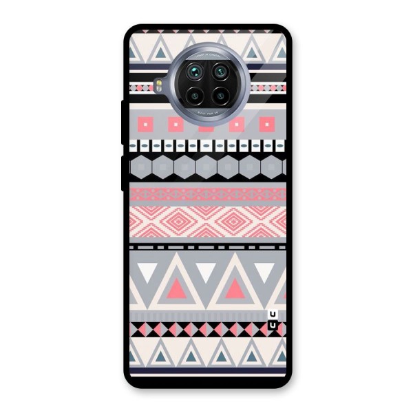 Grey Pink Pattern Glass Back Case for Mi 10i