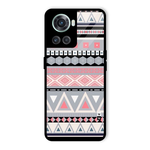 Grey Pink Pattern Glass Back Case for OnePlus 10R