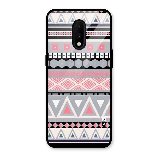 Grey Pink Pattern Glass Back Case for OnePlus 7