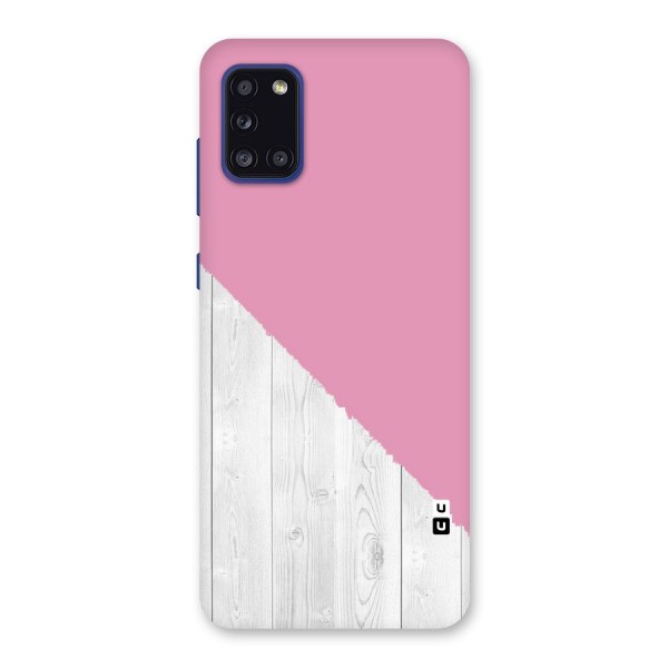 Grey Pink Wooden Design Back Case for Galaxy A31