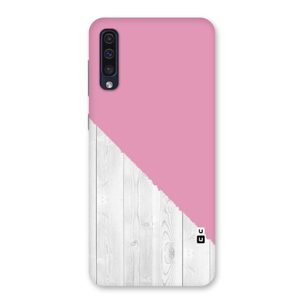 Grey Pink Wooden Design Back Case for Galaxy A50