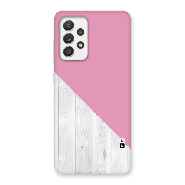 Grey Pink Wooden Design Back Case for Galaxy A52