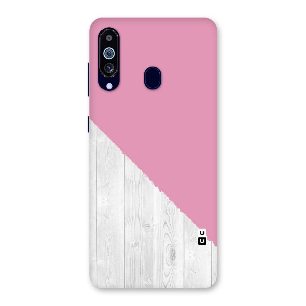 Grey Pink Wooden Design Back Case for Galaxy A60