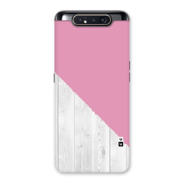 Grey Pink Wooden Design Back Case for Galaxy A80