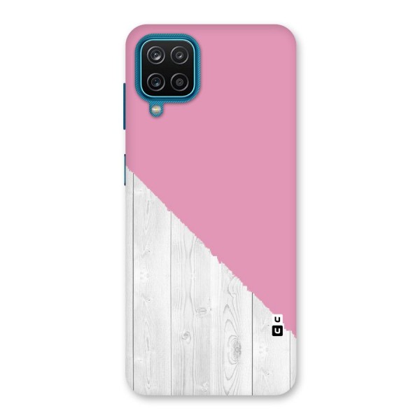 Grey Pink Wooden Design Back Case for Galaxy F12