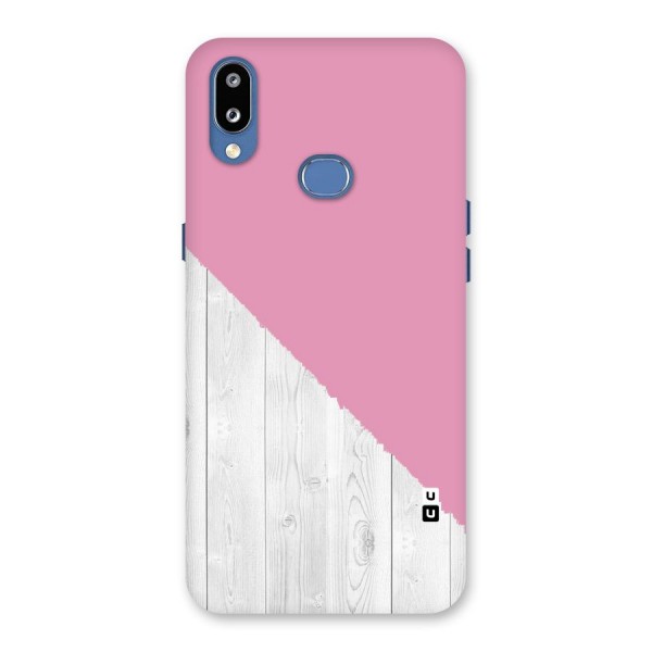 Grey Pink Wooden Design Back Case for Galaxy M01s