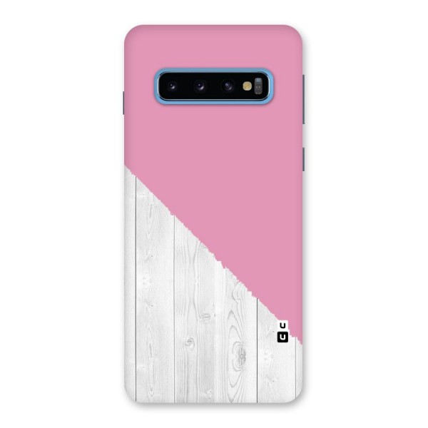 Grey Pink Wooden Design Back Case for Galaxy S10