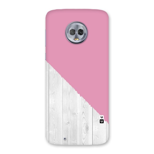 Grey Pink Wooden Design Back Case for Moto G6