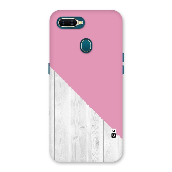 Grey Pink Wooden Design Back Case for Oppo A12