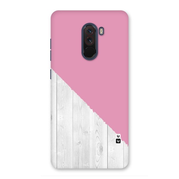 Grey Pink Wooden Design Back Case for Poco F1