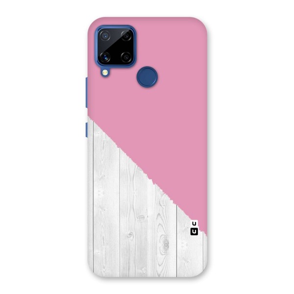 Grey Pink Wooden Design Back Case for Realme C12