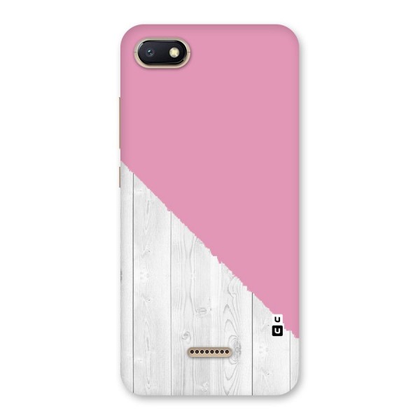 Grey Pink Wooden Design Back Case for Redmi 6A