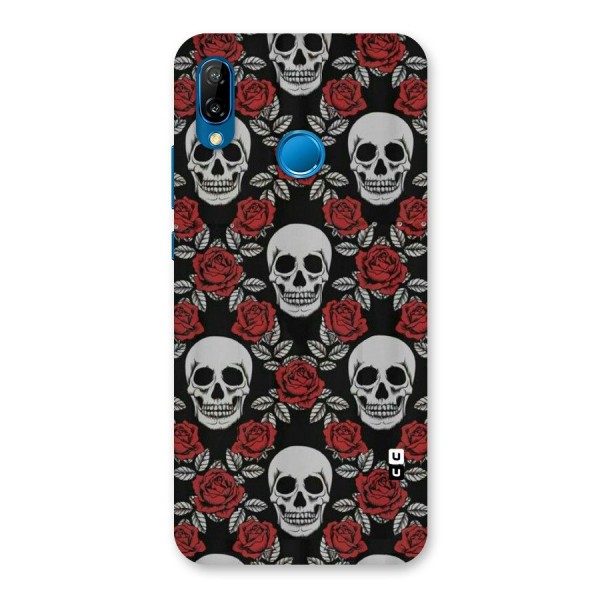 Grey Skulls Back Case for Huawei P20 Lite