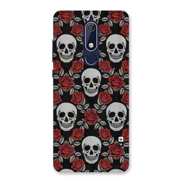 Grey Skulls Back Case for Nokia 5.1